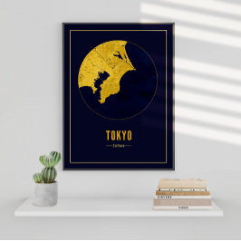 Tokio Gouden Kaart Foto Afdruk