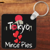 Tokio houdt van gehakt taarten stadsgezicht sleutelhanger (Achterkant)