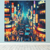 Tokio in beweging canvas afdruk (Insitu (Houten vloer))