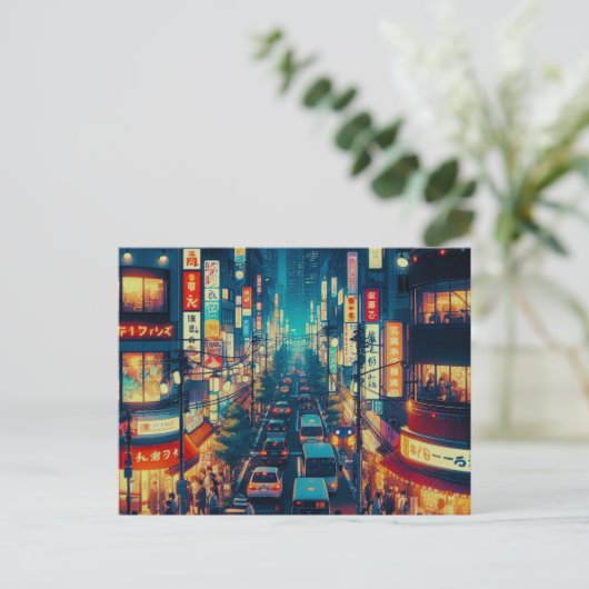Tokio in beweging feestdagenkaart (Staand voorkant)
