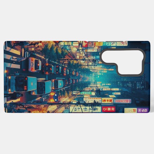 Tokio in beweging samsung galaxy hoesje (Achterkant horizontaal)