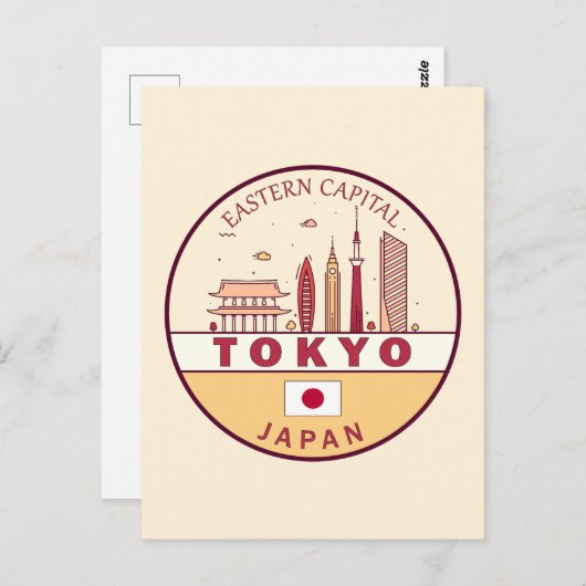 Tokio Japan City Skyline Embleem Briefkaart (Voorkant / Achterkant)