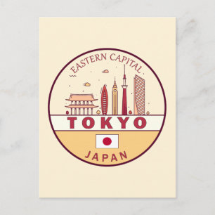 Tokio Japan City Skyline Embleem Briefkaart