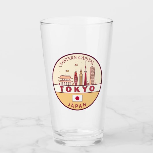 Tokio Japan City Skyline Embleem Glas (Voorkant)