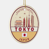 Tokio Japan City Skyline Embleem Keramisch Ornament (Rechts)