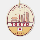 Tokio Japan City Skyline Embleem Keramisch Ornament (Links)