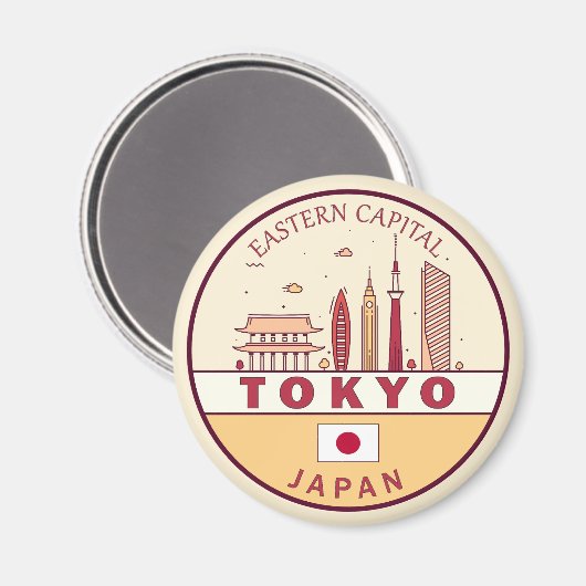 Tokio Japan City Skyline Embleem Magneet (Voorkant / Achterkant)