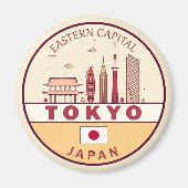 Tokio Japan City Skyline Embleem Magneet (Voorkant)