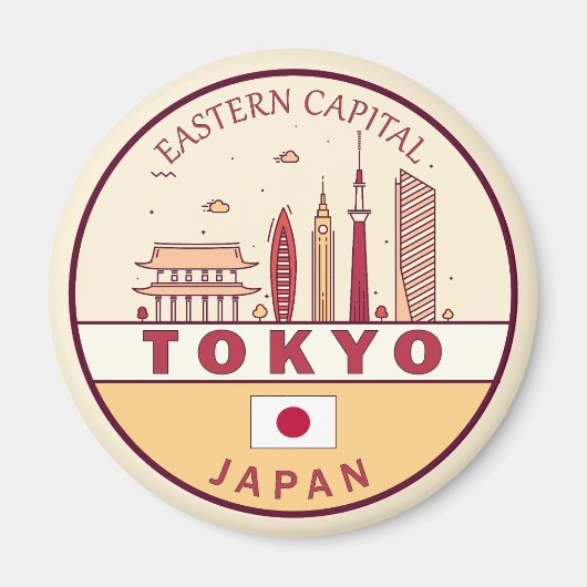 Tokio Japan City Skyline Embleem Magneet (Voorkant)