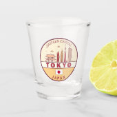 Tokio Japan City Skyline Embleem Shot Glas (Voorkant)