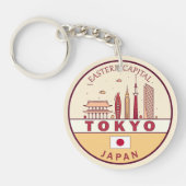 Tokio Japan City Skyline Embleem Sleutelhanger (Voorkant)