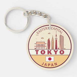 Tokio Japan City Skyline Embleem Sleutelhanger