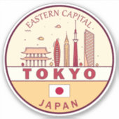 Tokio Japan City Skyline Embleem Sticker (Voorkant)