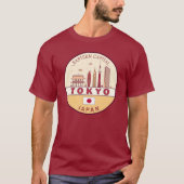 Tokio Japan City Skyline Embleem T-shirt (Voorkant)