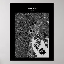 Tokio - Japan Dark City Map Poster