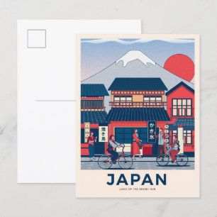 Tokio Japan  illustratie reizen Briefkaart