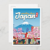 Tokio Japan  illustratie reizen Briefkaart (Voorkant / Achterkant)