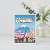 Tokio Japan  illustratie reizen Briefkaart (Staand voorkant)