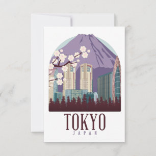 Tokio Japan Japan Vintage Reis Wenskaart Bedankkaart