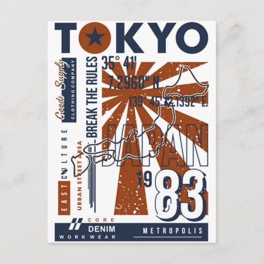 Tokio Japan Japans Vintage Reizen Azië Briefkaart (Voorkant)