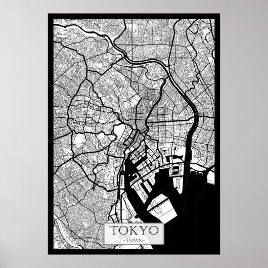 Tokio Japan Kaart Poster (Voorkant)