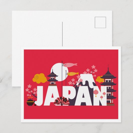 Tokio Japan  Kunst Illustratie Reizen Briefkaart (Voorkant / Achterkant)