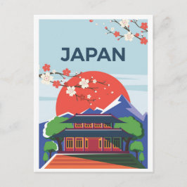 Tokio Japan Kunst Vintage Reis Illustratie Briefkaart