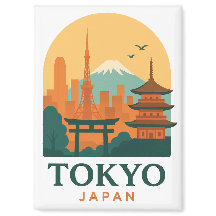 Tokio Japan Magneet – Minimalistische Reis Souveni