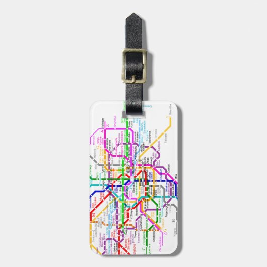 Tokio Japan - metrokaart Bagagelabel (Voorkant verticaal)