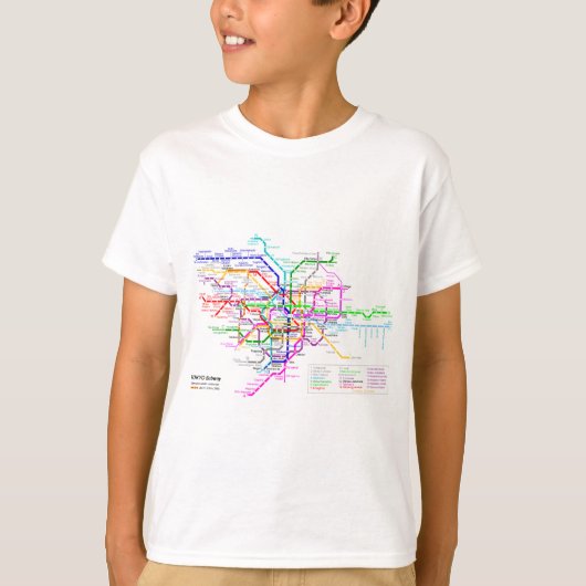 Tokio Japan - metrokaart T-shirt (Voorkant)
