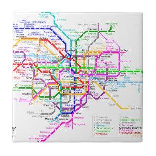 Tokio Japan - metrokaart Tegeltje