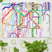 Tokio Japan - metrokaart Theedoek (Gevouwen)