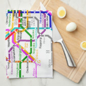 Tokio Japan - metrokaart Theedoek (Quarter Fold)