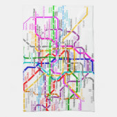 Tokio Japan - metrokaart Theedoek (Verticaal)