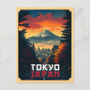 Tokio, Japan: Mount Fuji en stadsgezicht Briefkaart
