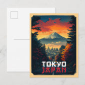 Tokio, Japan: Mount Fuji en stadsgezicht Briefkaart (Voorkant / Achterkant)