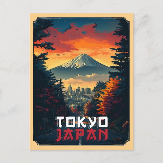 Tokio, Japan: Mount Fuji en stadsgezicht Briefkaart (Voorkant)
