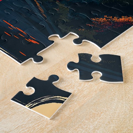 Tokio, Japan: Mount Fuji en stadsgezicht Legpuzzel (Zijkant)