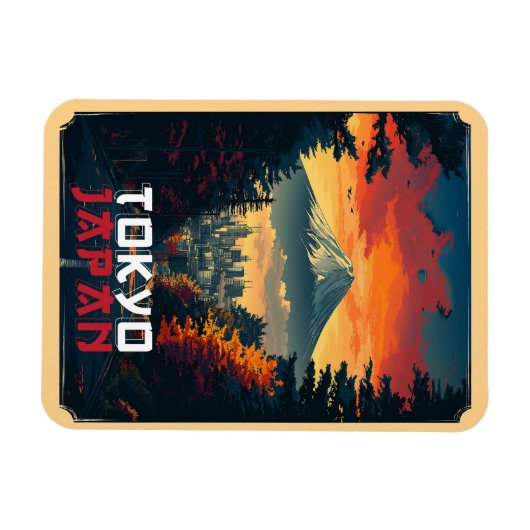 Tokio, Japan: Mount Fuji en stadsgezicht Magneet (Horizontaal)