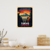 Tokio, Japan: Mount Fuji en stadsgezicht Poster (Keuken)