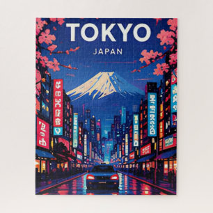 Tokio Japan Neon Silhouet Moderne Stad Avontuur Legpuzzel