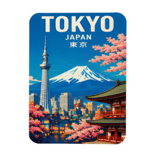 Tokio Japan Neon Straten & Traditionele Buurten Magneet