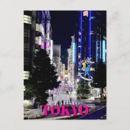 Tokio Japan Neonlichten 's Nachts Briefkaart