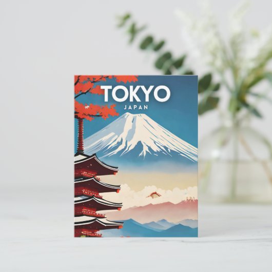 Tokio Japan nostalgische reizen Briefkaart (Staand voorkant)