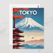 Tokio Japan nostalgische reizen Briefkaart (Voorkant / Achterkant)