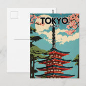 Tokio Japan Nostalgische retro reiskunst Briefkaart (Voorkant / Achterkant)
