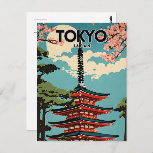 Tokio Japan Nostalgische retro reiskunst Briefkaart (Voorkant / Achterkant)
