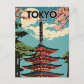 Tokio Japan Nostalgische retro reiskunst Briefkaart (Voorkant)