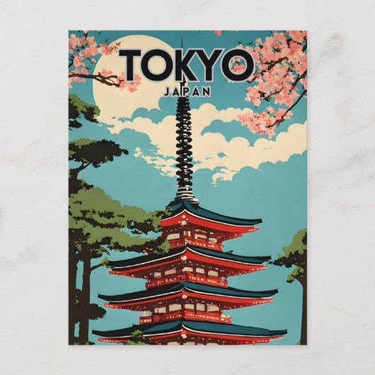 Tokio Japan Nostalgische retro reiskunst Briefkaart (Voorkant)