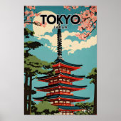 Tokio Japan Nostalgische retro reiskunst Poster (Voorkant)